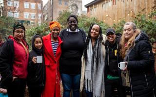 Hackney women gathered at Dalston Eastern Curve Garden, to celebrate International Women's Day