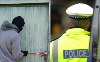 A stock image of a burglar and police - as three men were convicted